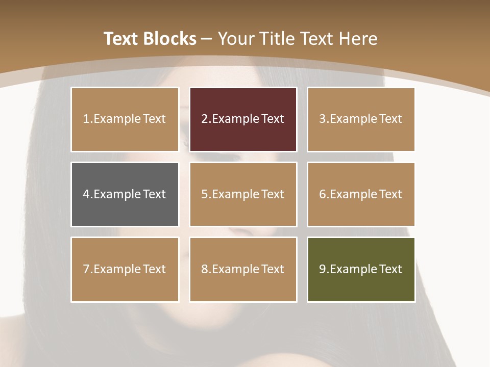 A Beautiful Woman With Long Black Hair Powerpoint Template PowerPoint Template