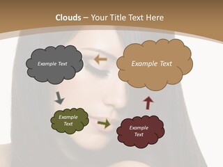 A Beautiful Woman With Long Black Hair Powerpoint Template PowerPoint Template