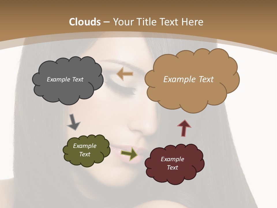 A Beautiful Woman With Long Black Hair Powerpoint Template PowerPoint Template