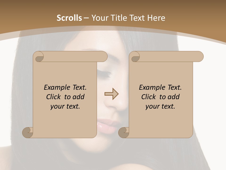 A Beautiful Woman With Long Black Hair Powerpoint Template PowerPoint Template