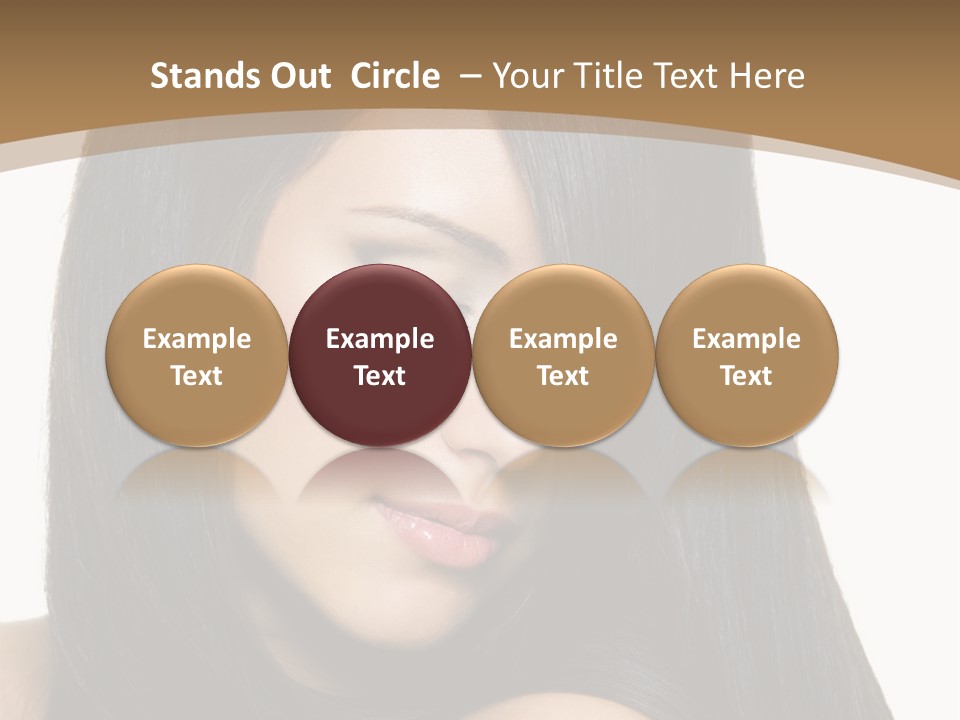 A Beautiful Woman With Long Black Hair Powerpoint Template PowerPoint Template