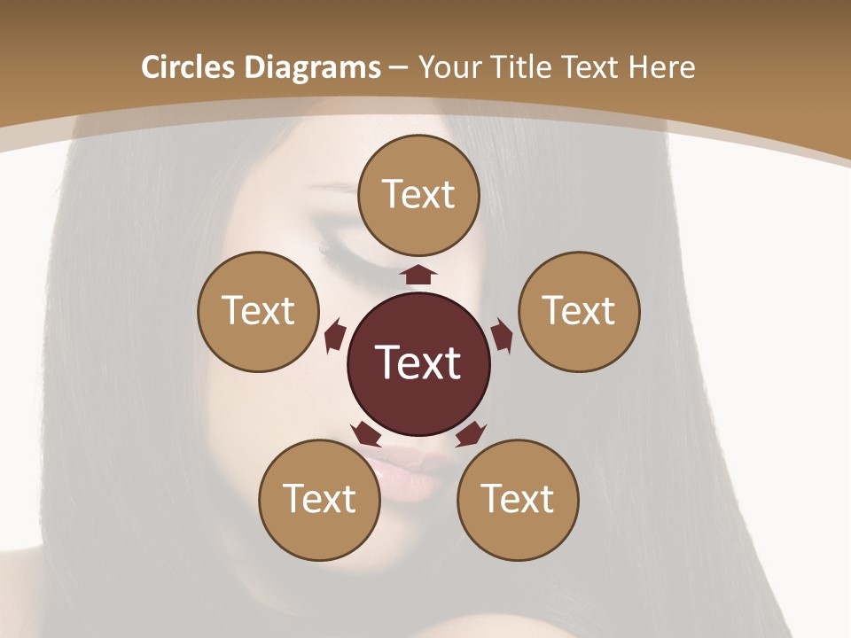 A Beautiful Woman With Long Black Hair Powerpoint Template PowerPoint Template