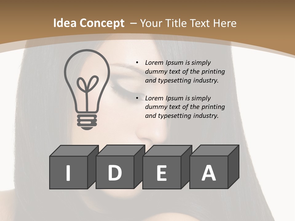 A Beautiful Woman With Long Black Hair Powerpoint Template PowerPoint Template