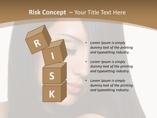 A Beautiful Woman With Long Black Hair Powerpoint Template PowerPoint Template