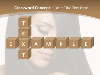 A Beautiful Woman With Long Black Hair Powerpoint Template PowerPoint Template