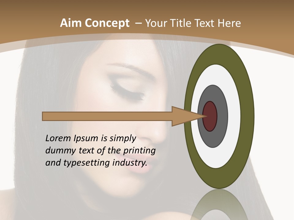 A Beautiful Woman With Long Black Hair Powerpoint Template PowerPoint Template