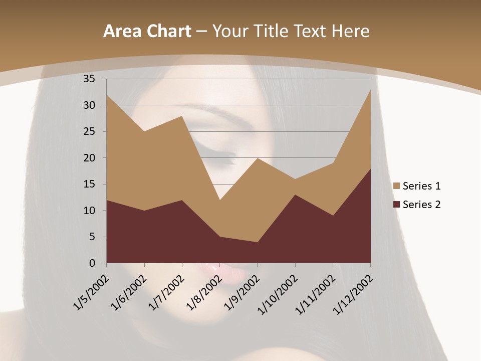 A Beautiful Woman With Long Black Hair Powerpoint Template PowerPoint Template