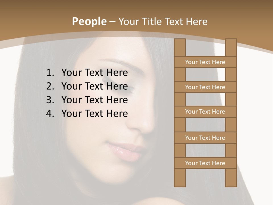 A Beautiful Woman With Long Black Hair Powerpoint Template PowerPoint Template