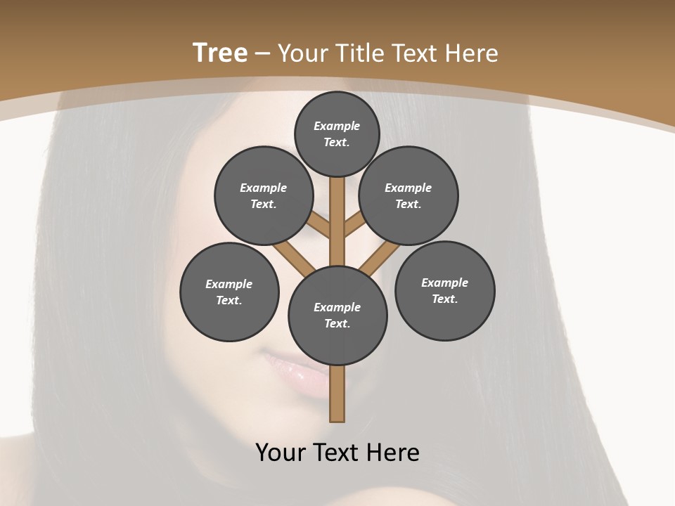 A Beautiful Woman With Long Black Hair Powerpoint Template PowerPoint Template