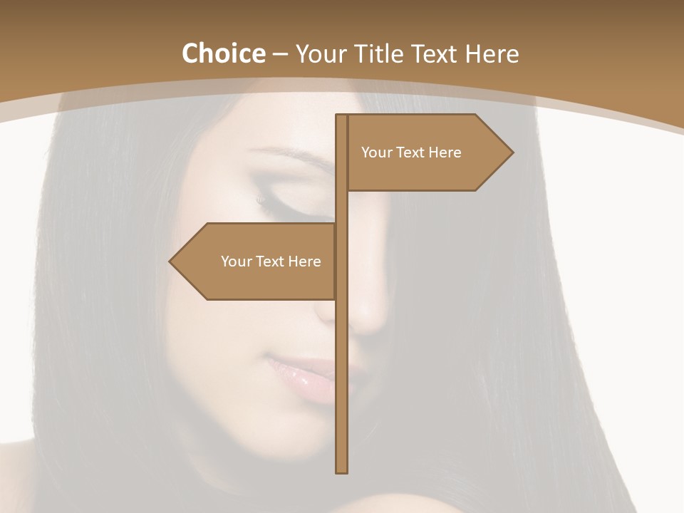 A Beautiful Woman With Long Black Hair Powerpoint Template PowerPoint Template