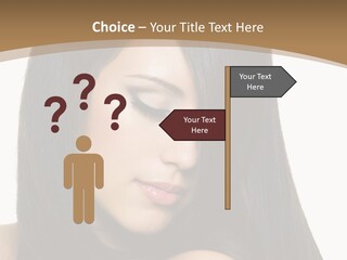 A Beautiful Woman With Long Black Hair Powerpoint Template PowerPoint Template