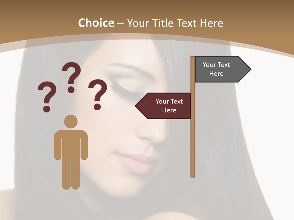 A Beautiful Woman With Long Black Hair Powerpoint Template PowerPoint Template