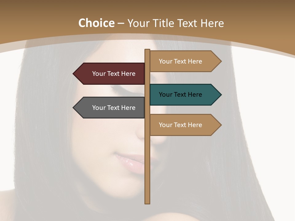 A Beautiful Woman With Long Black Hair Powerpoint Template PowerPoint Template