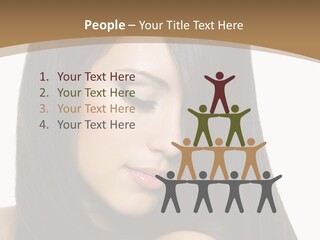 A Beautiful Woman With Long Black Hair Powerpoint Template PowerPoint Template