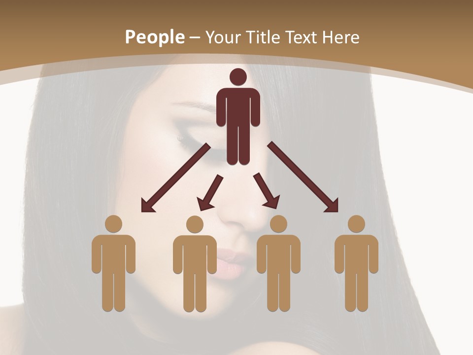 A Beautiful Woman With Long Black Hair Powerpoint Template PowerPoint Template