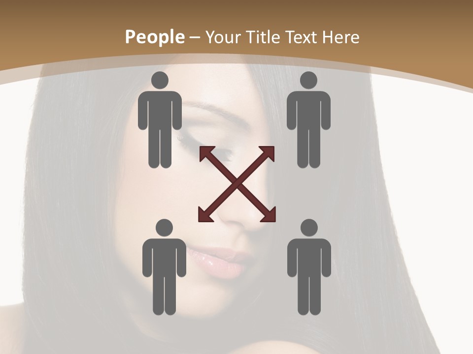 A Beautiful Woman With Long Black Hair Powerpoint Template PowerPoint Template