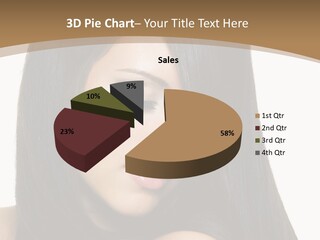 A Beautiful Woman With Long Black Hair Powerpoint Template PowerPoint Template