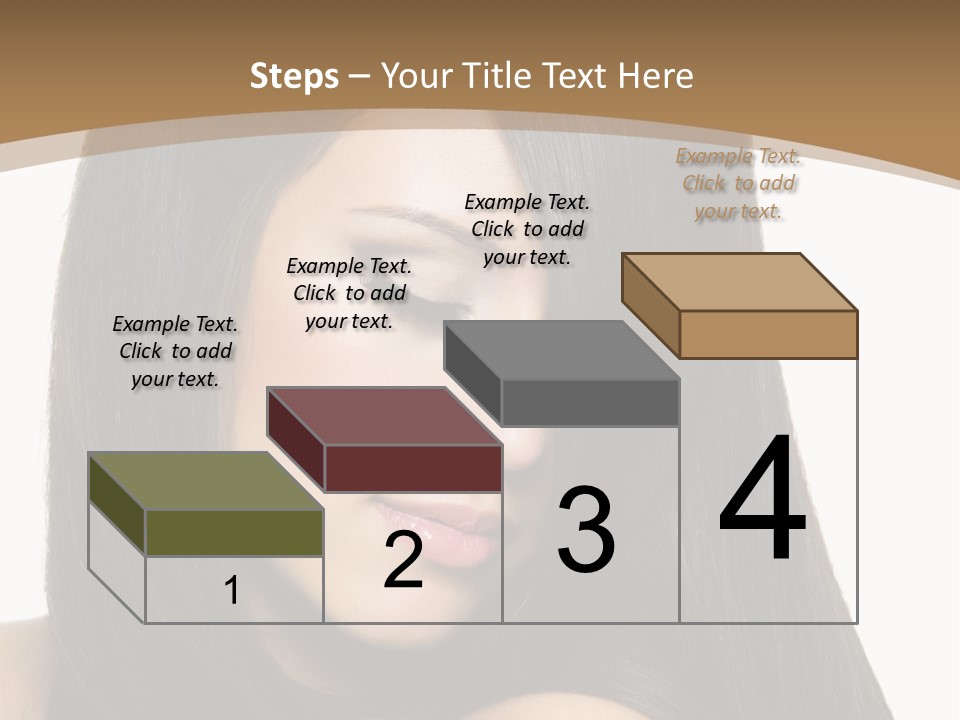 A Beautiful Woman With Long Black Hair Powerpoint Template PowerPoint Template