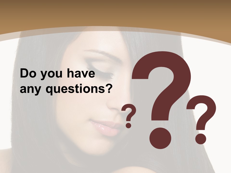 A Beautiful Woman With Long Black Hair Powerpoint Template PowerPoint Template