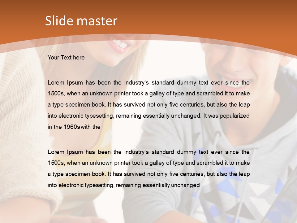 A Group Of People Sitting Around A Laptop Computer PowerPoint Template