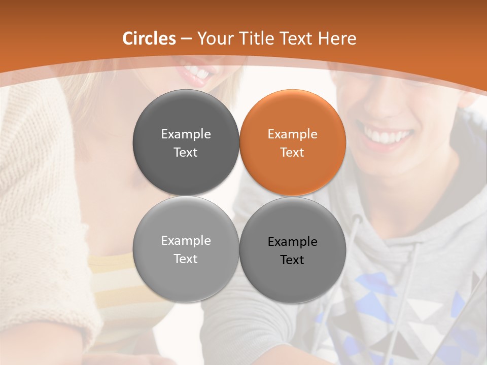 A Group Of People Sitting Around A Laptop Computer PowerPoint Template