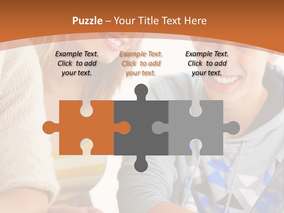 A Group Of People Sitting Around A Laptop Computer PowerPoint Template