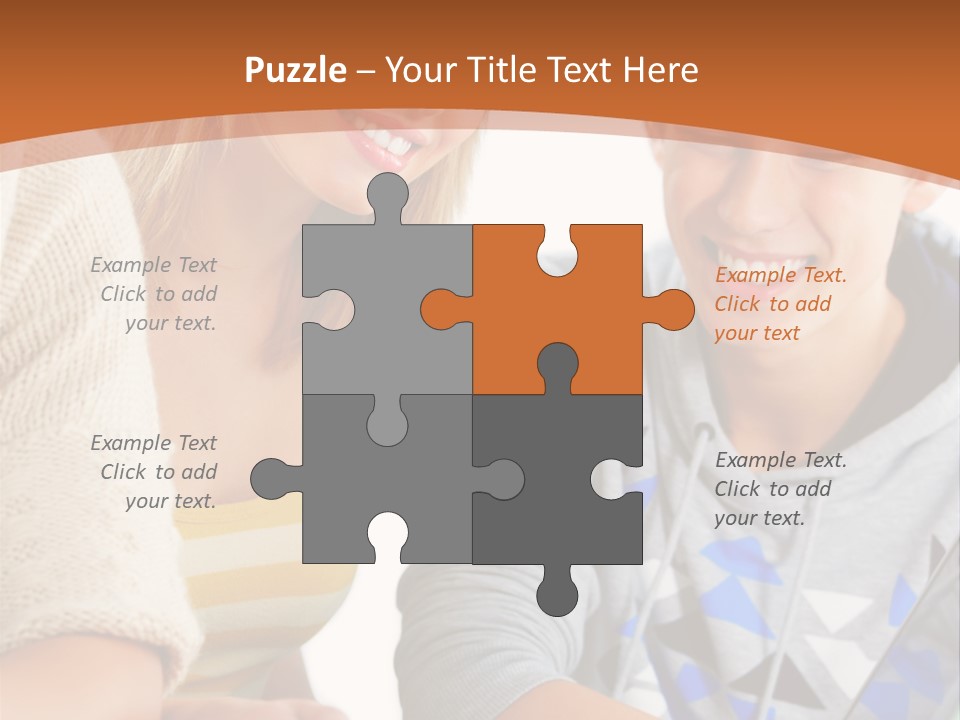 A Group Of People Sitting Around A Laptop Computer PowerPoint Template