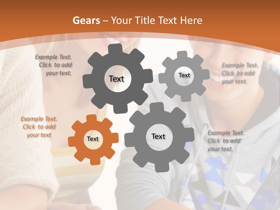 A Group Of People Sitting Around A Laptop Computer PowerPoint Template