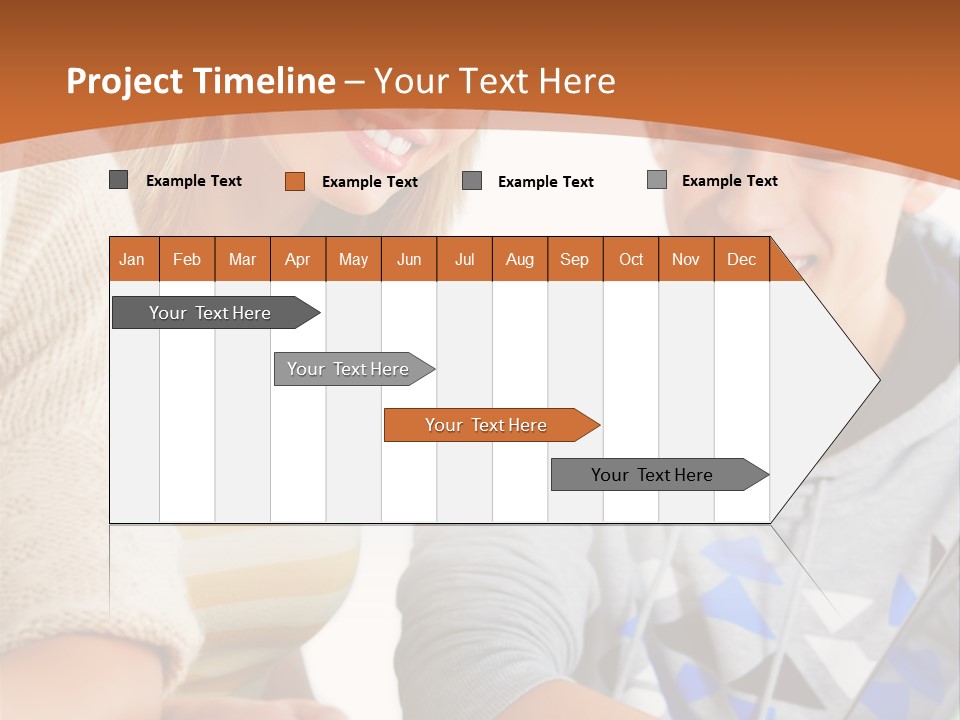 A Group Of People Sitting Around A Laptop Computer PowerPoint Template