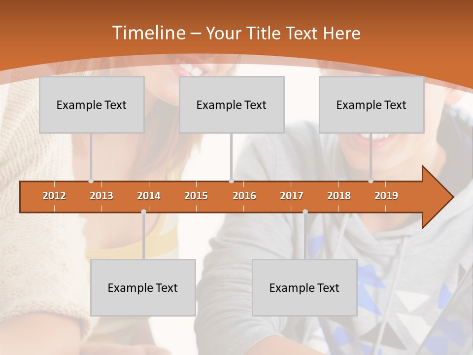 A Group Of People Sitting Around A Laptop Computer PowerPoint Template