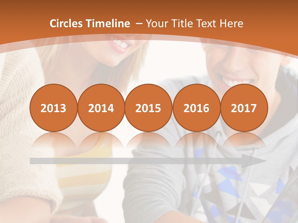 A Group Of People Sitting Around A Laptop Computer PowerPoint Template