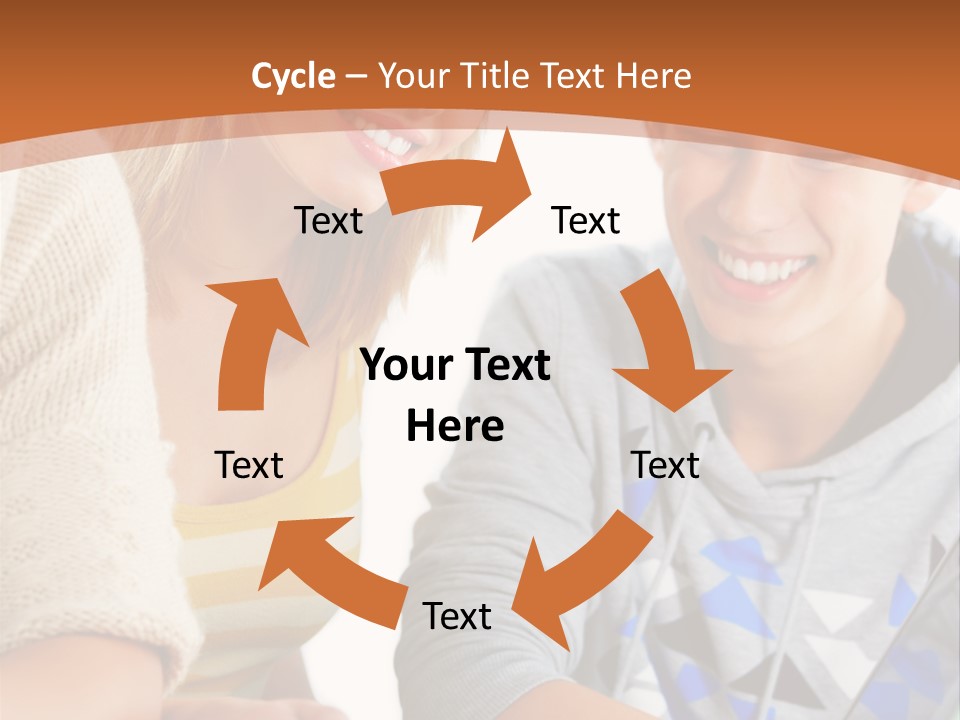 A Group Of People Sitting Around A Laptop Computer PowerPoint Template