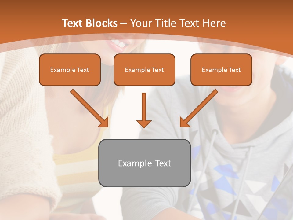 A Group Of People Sitting Around A Laptop Computer PowerPoint Template