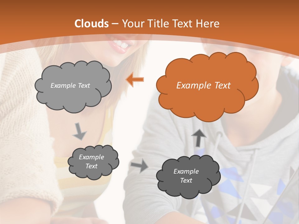 A Group Of People Sitting Around A Laptop Computer PowerPoint Template