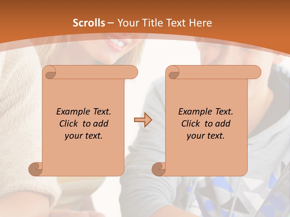 A Group Of People Sitting Around A Laptop Computer PowerPoint Template