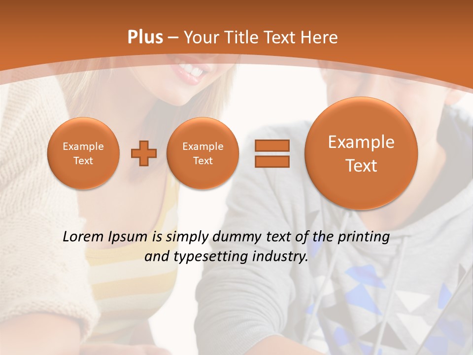 A Group Of People Sitting Around A Laptop Computer PowerPoint Template