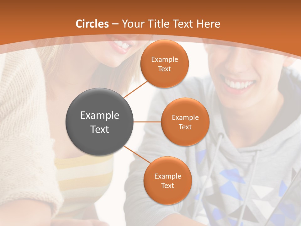 A Group Of People Sitting Around A Laptop Computer PowerPoint Template