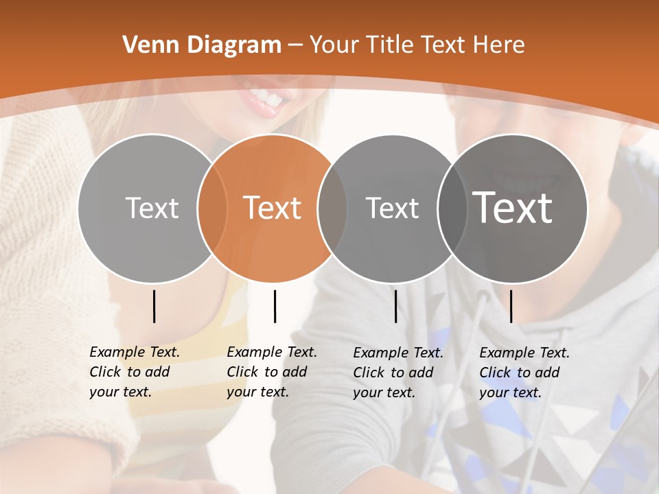 A Group Of People Sitting Around A Laptop Computer PowerPoint Template