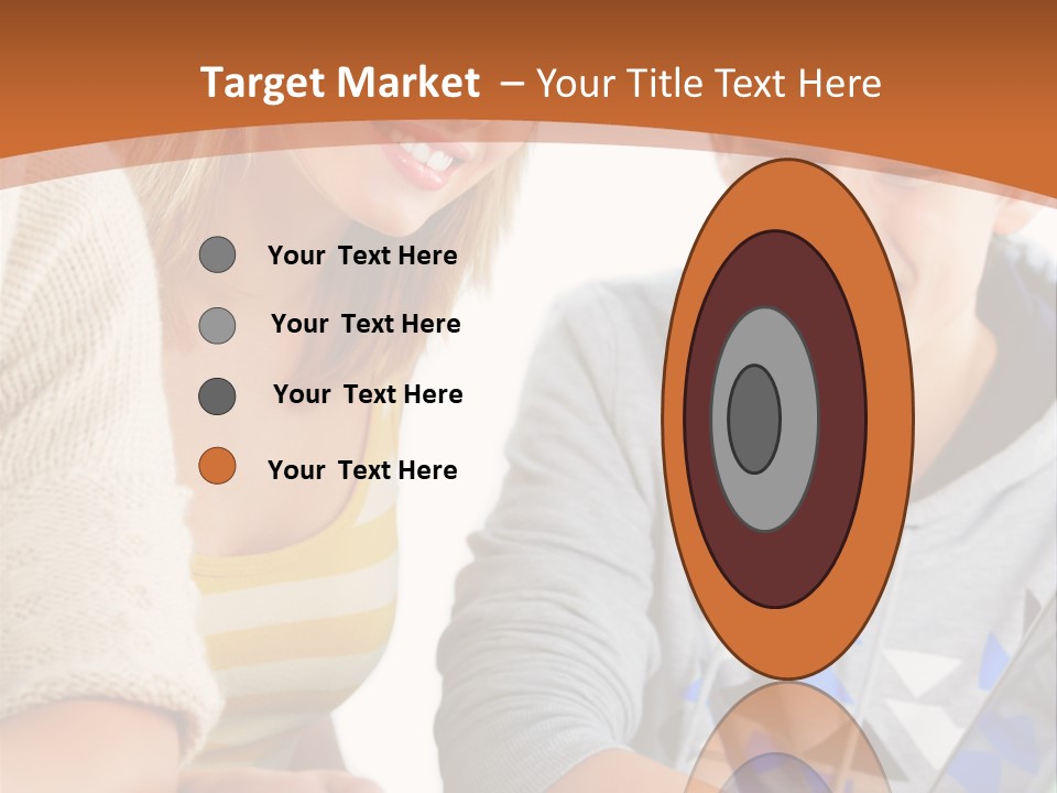 A Group Of People Sitting Around A Laptop Computer PowerPoint Template