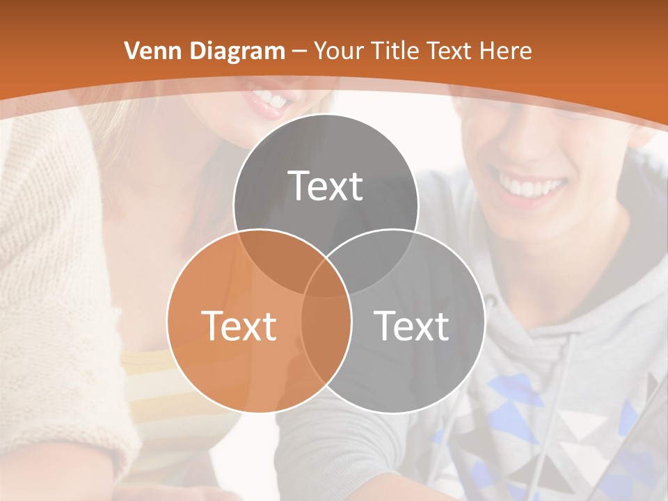 A Group Of People Sitting Around A Laptop Computer PowerPoint Template