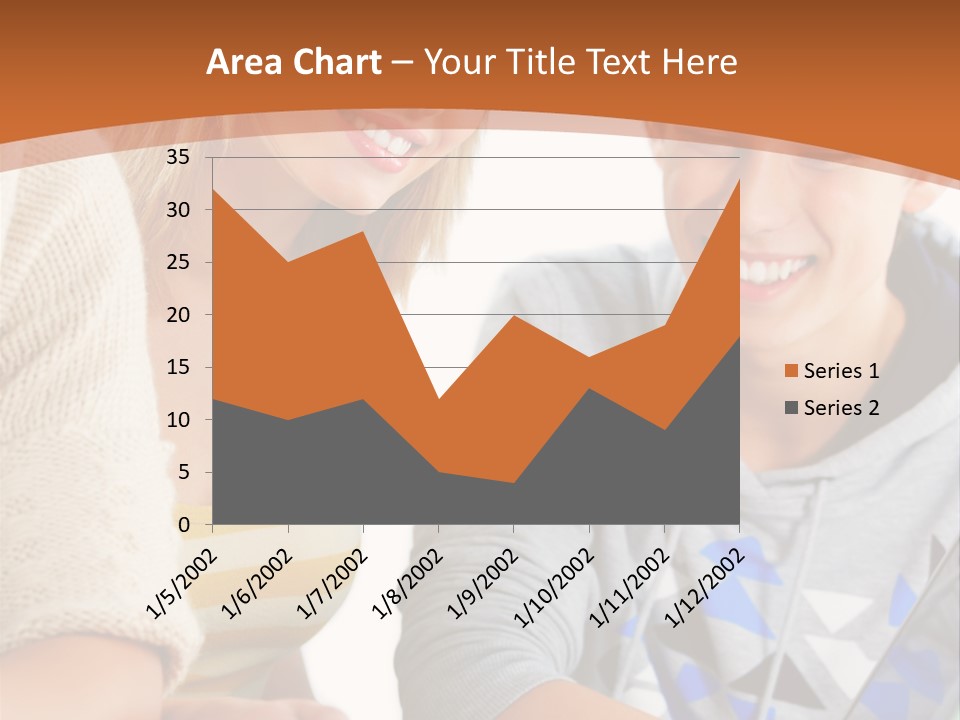 A Group Of People Sitting Around A Laptop Computer PowerPoint Template