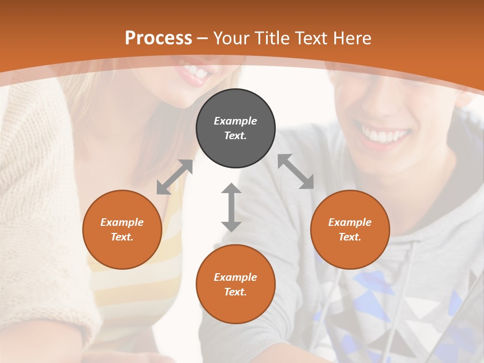 A Group Of People Sitting Around A Laptop Computer PowerPoint Template