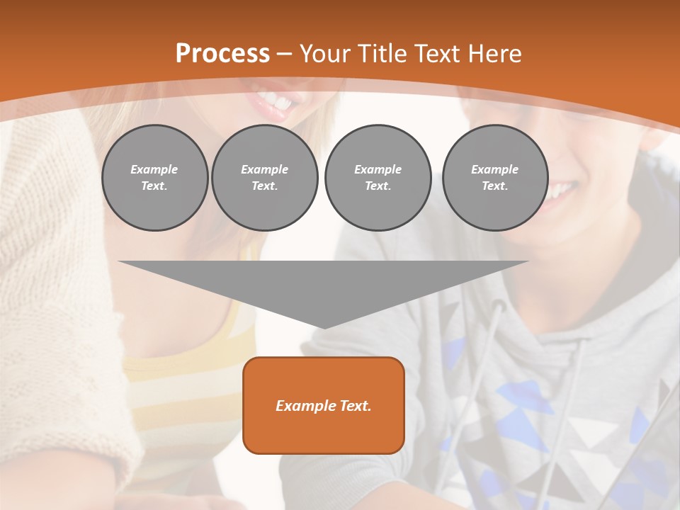 A Group Of People Sitting Around A Laptop Computer PowerPoint Template