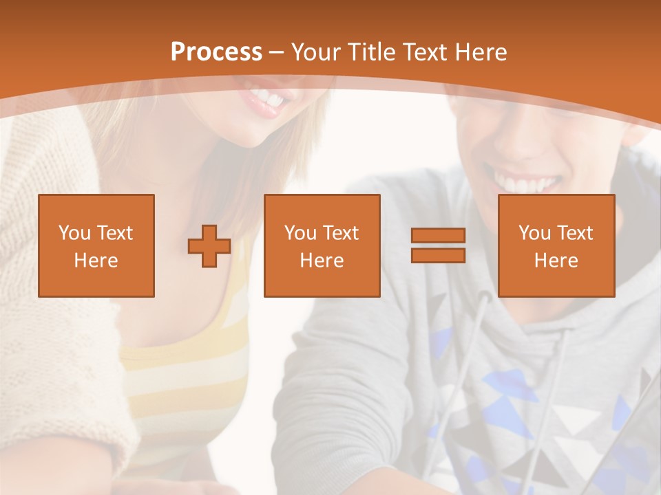 A Group Of People Sitting Around A Laptop Computer PowerPoint Template