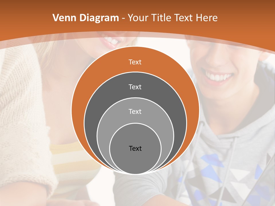 A Group Of People Sitting Around A Laptop Computer PowerPoint Template