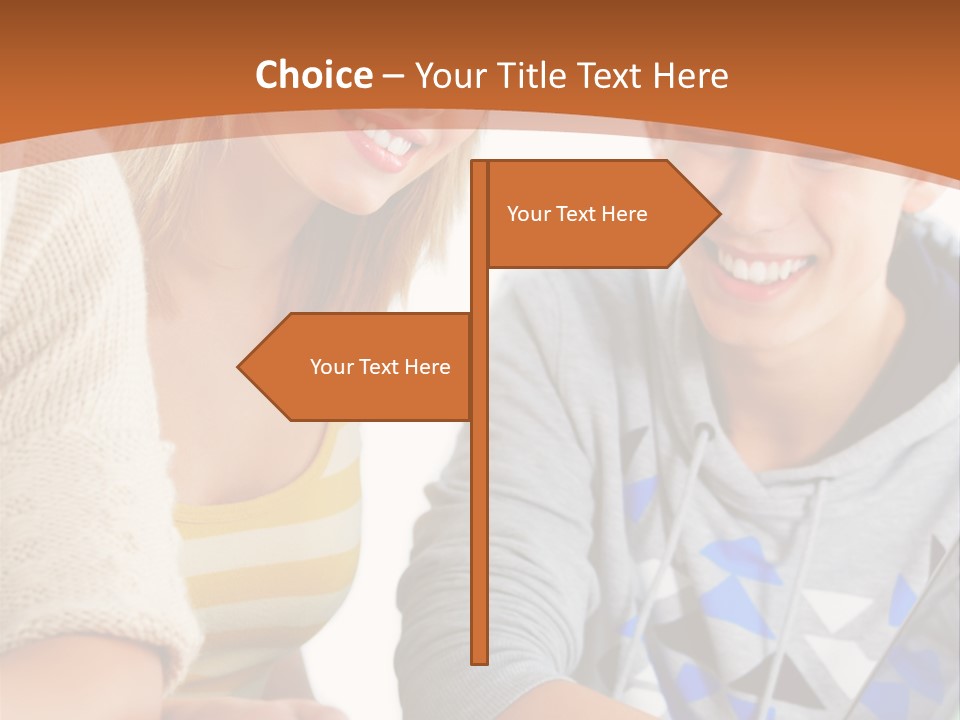 A Group Of People Sitting Around A Laptop Computer PowerPoint Template