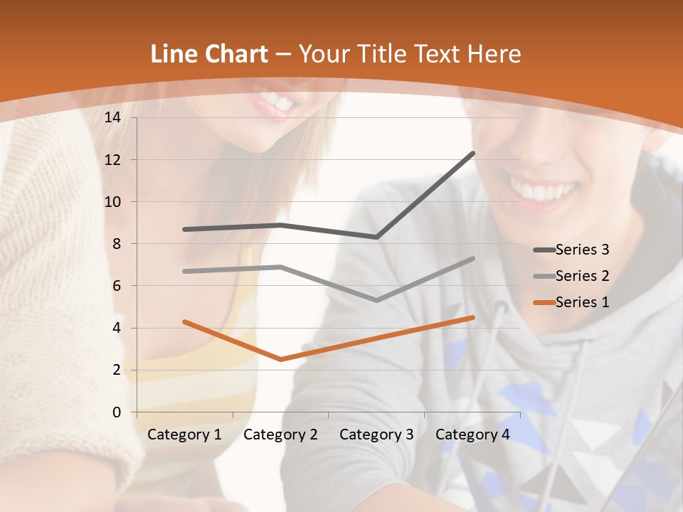 A Group Of People Sitting Around A Laptop Computer PowerPoint Template