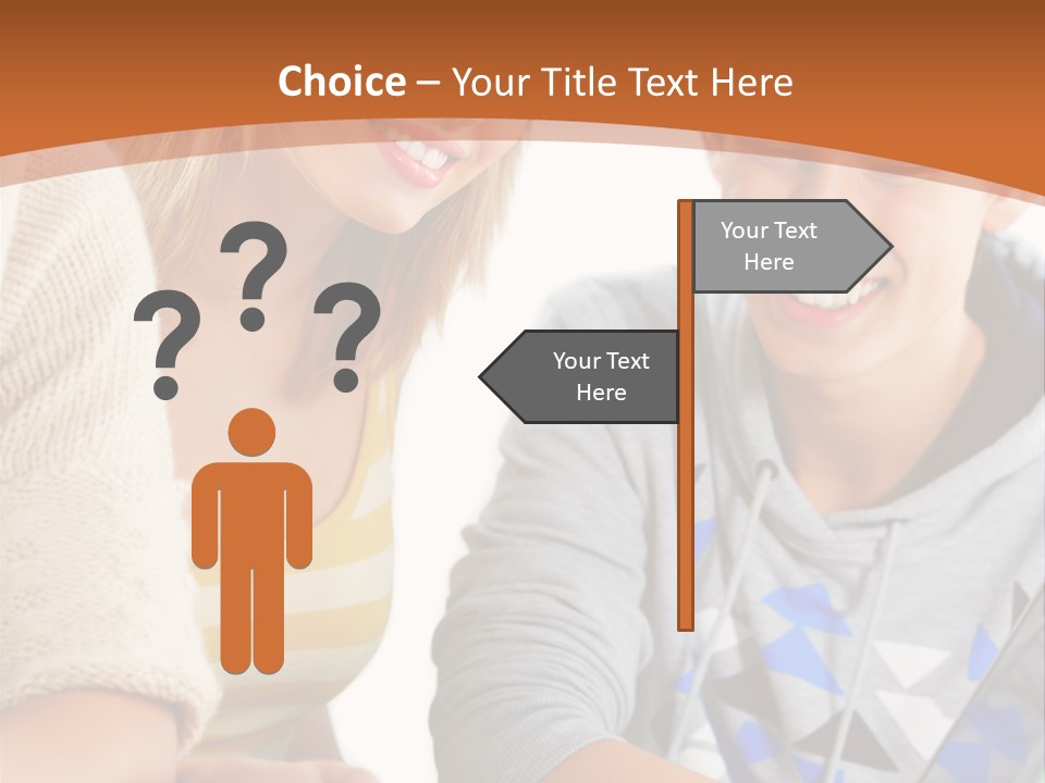 A Group Of People Sitting Around A Laptop Computer PowerPoint Template