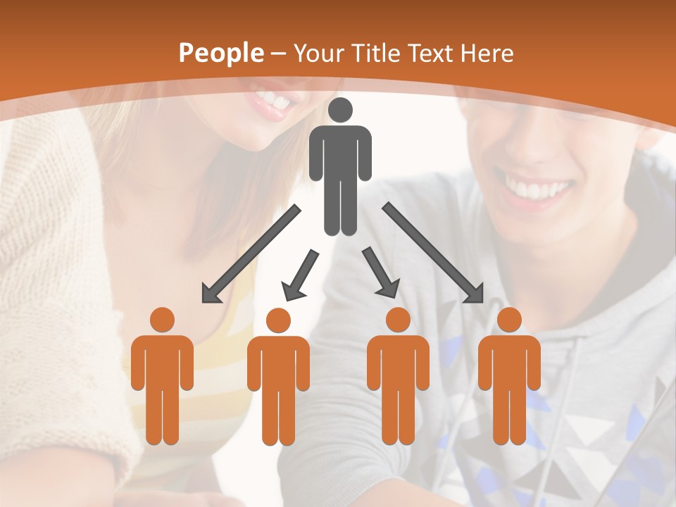 A Group Of People Sitting Around A Laptop Computer PowerPoint Template