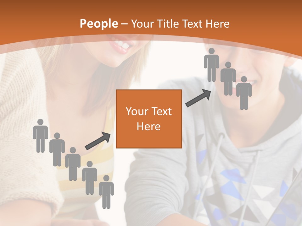 A Group Of People Sitting Around A Laptop Computer PowerPoint Template